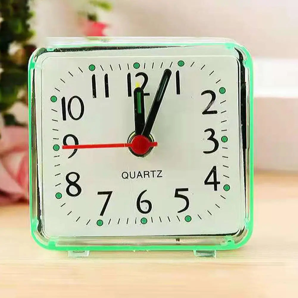 Bedside Small Alarm Clock Quartz Battery Square Candy Color Student Bedroom Alarm Clock Wake Up With Beeping Sound Beauty World Shop