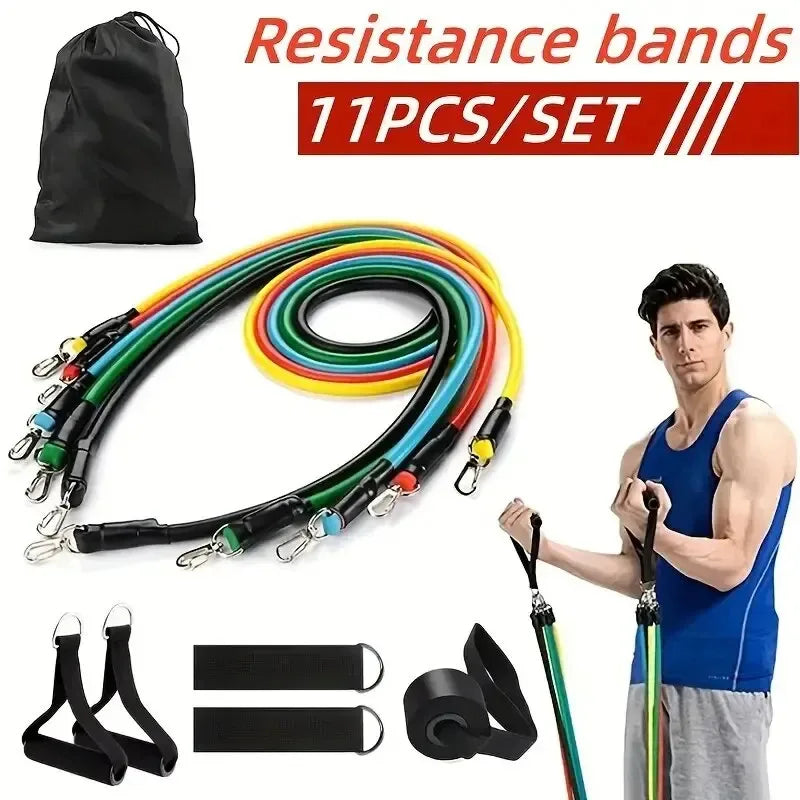 11PCS Fitness Bodybuilding Elastic Bands Pull Rope Workout Bands Resistance Bands Latex Tubes Pedal Excerciser Crossfit Fit Beauty World Shop