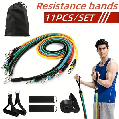 11PCS Fitness Bodybuilding Elastic Bands Pull Rope Workout Bands Resistance Bands Latex Tubes Pedal Excerciser Crossfit Fit Beauty World Shop