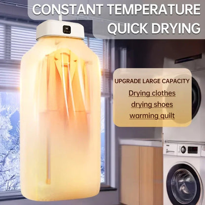 JKUOO 30min quick dry  Electric Clothes Dryer 600W Portable Compact Foldable Laundry Dryer Machine 60 ° C sterilize & deodorize