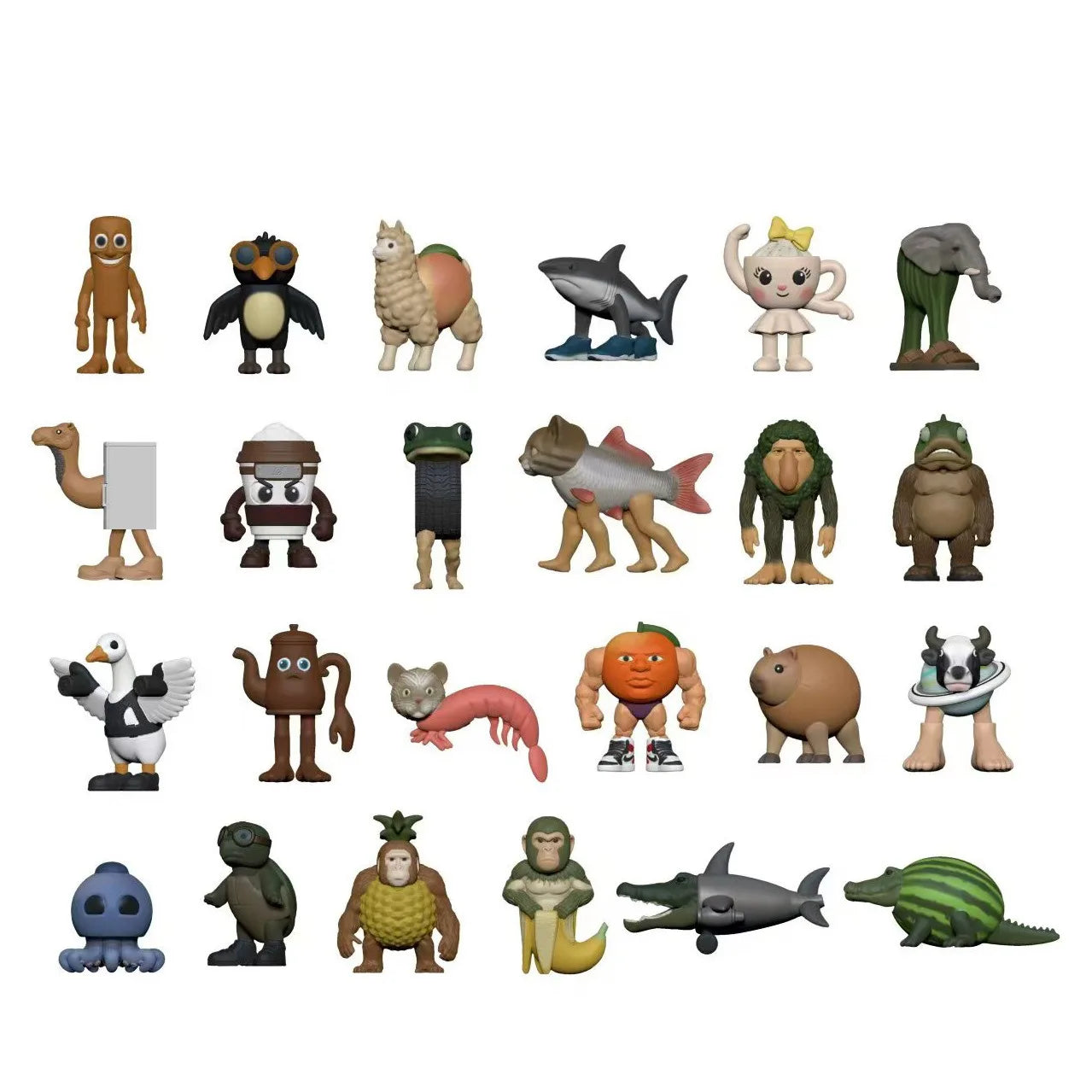 24Pcs Italian Brainrot Tung Tung Sahur Figures Doll Tralalero Tralala Bombardino Crocodilo Shimpanzini Bananini Model Toy Gift Beauty World Shop