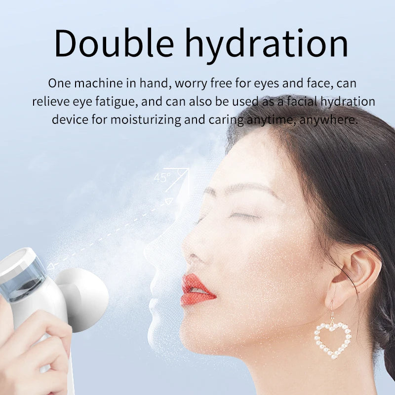Electric Eye Massager with Nano Steam Hot Compress  and Moisturizing Spray Eye Massage Device for Eye Fatigue Relief and Care Beauty World Shop