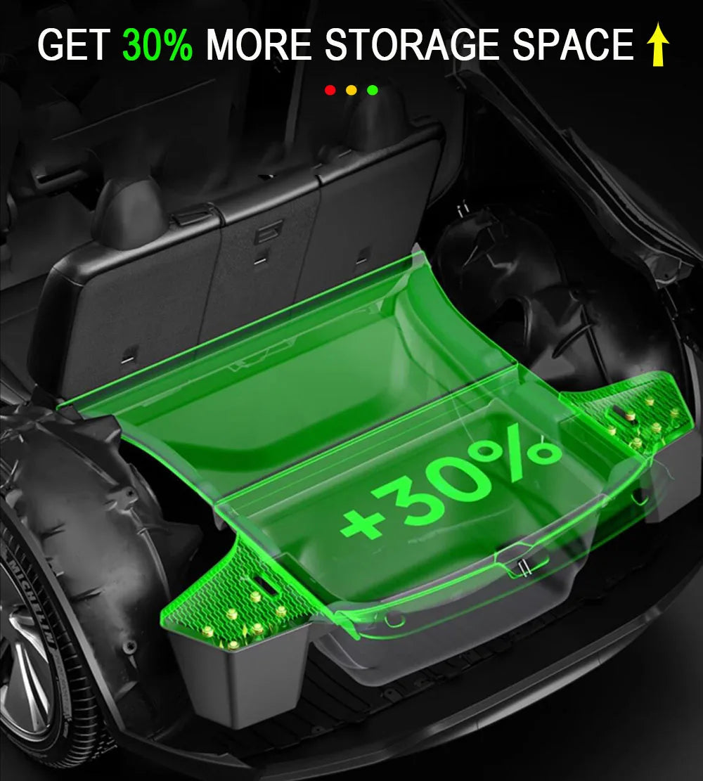 USVOTOV Trunk Organizer for Tesla Model Y Juniper Launch Refresh 2025 Rear Trunk Storage Bins Side Box Organiser TPE Accessories Beauty World Shop