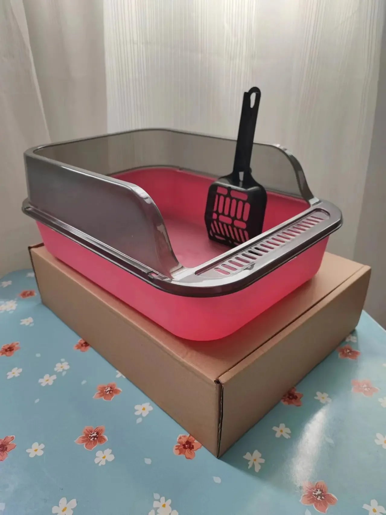Cat Litter Box Set Large Fence Semi Enclosed Cat Litter Box Thickened Cat Toilet with Cat Litter Scoop Pet Supplies Cat Litter Beauty World Shop