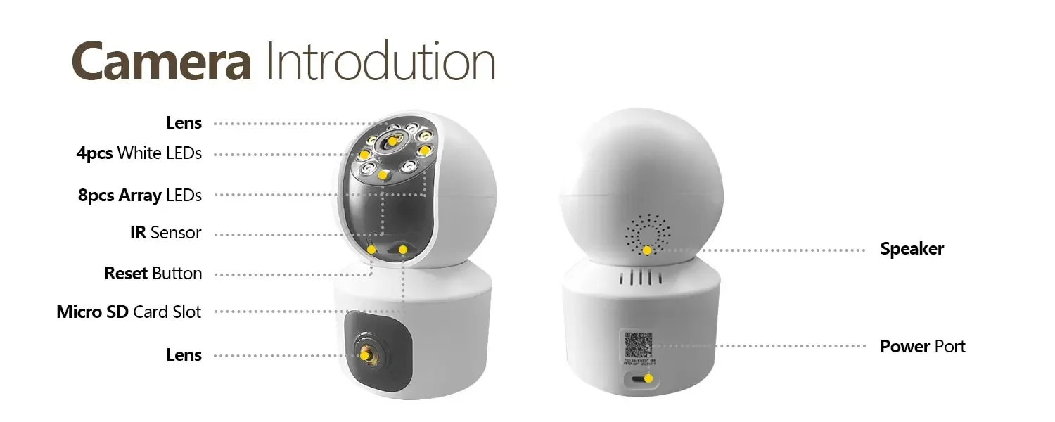Tuya 8MP WiFi IP Camera Dual Lens Baby Monitor Color Night Vision Human Automatic Tracking Video Smart Home Surveillance Camera Beauty Trend Shop