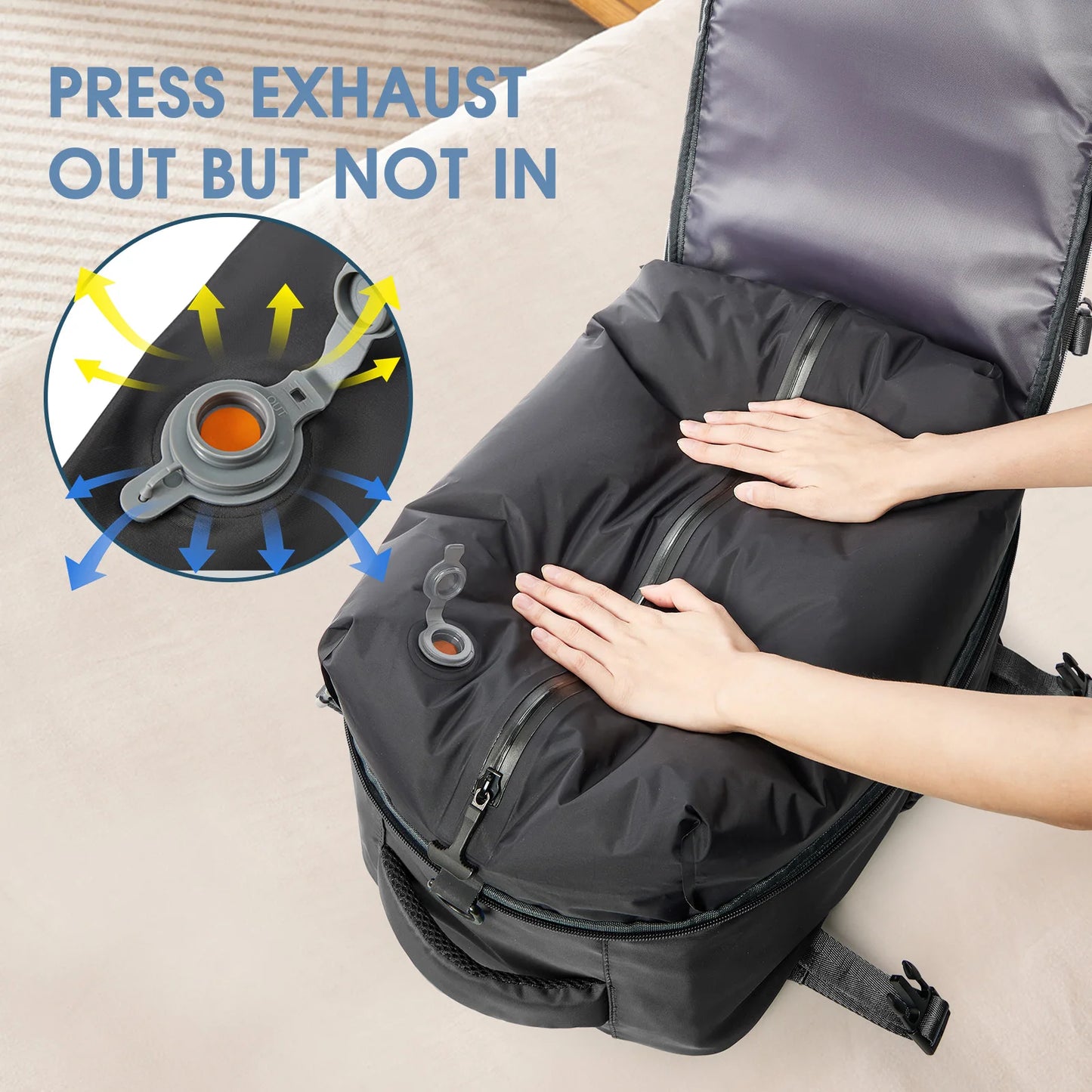 Vacuum Backpack Travel Bag for Men Large Capacity Backpack Business Laptop Backpack Women Men Expandable Backpack School Bag Beauty World Shop