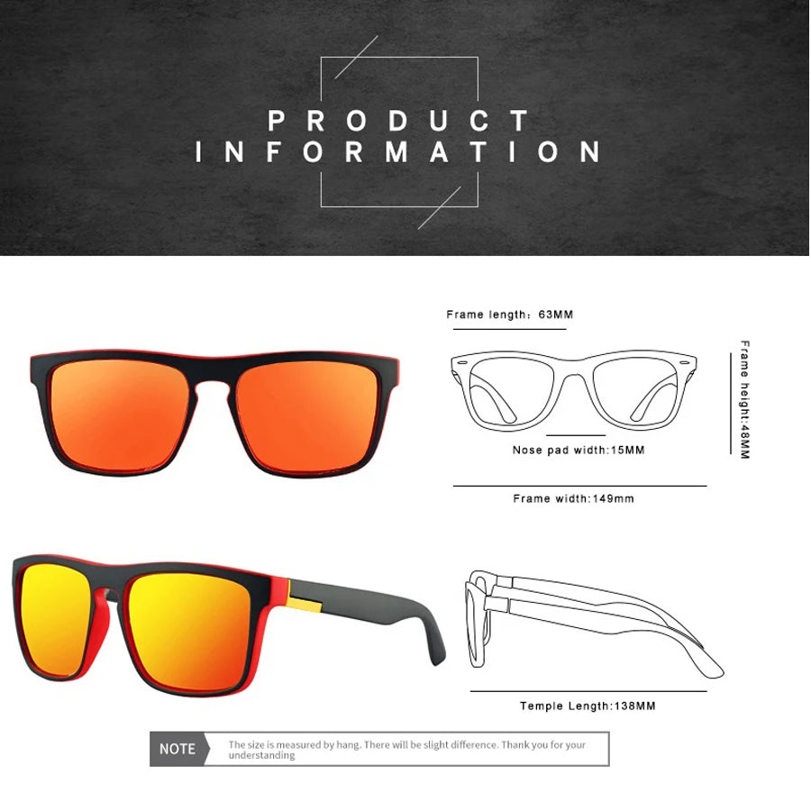 Fashion Vintage Square Sunglasses Men Women Fishing Driving Man Luxury Brand Designer Sun Glasses Anti-Glare Retro Eyewear Beauty World Shop