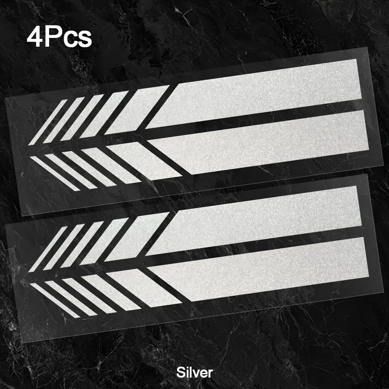 JDM Reflective Car Stickers - Classic Stripes Vinyl Decals, Self-Adhesive for Easy Install - Fit Any Car Body - Waterproof, 4pcs Beauty World Shop