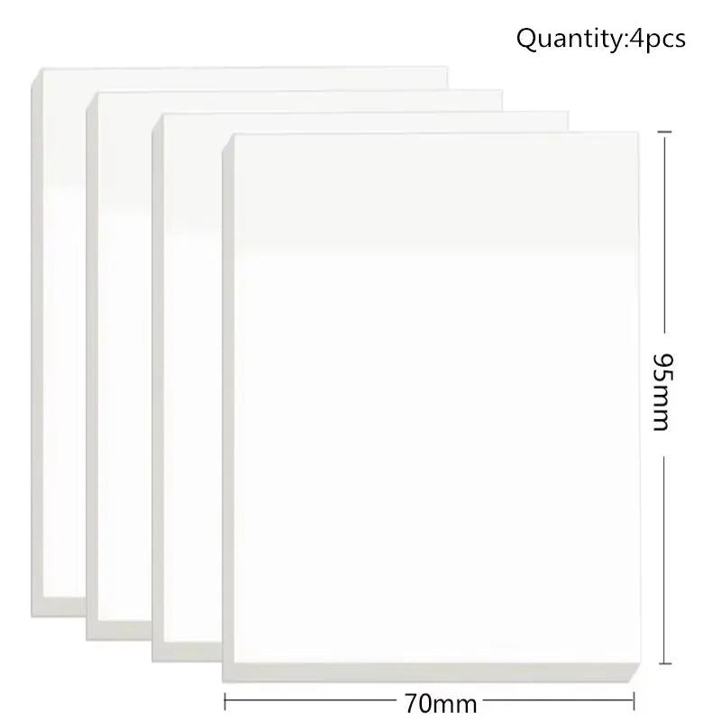50 Sheets Transparent Sticky Note Pads Waterproof Self-Adhesive Memo Notepad School Office Supplies Stationery Beauty World Shop