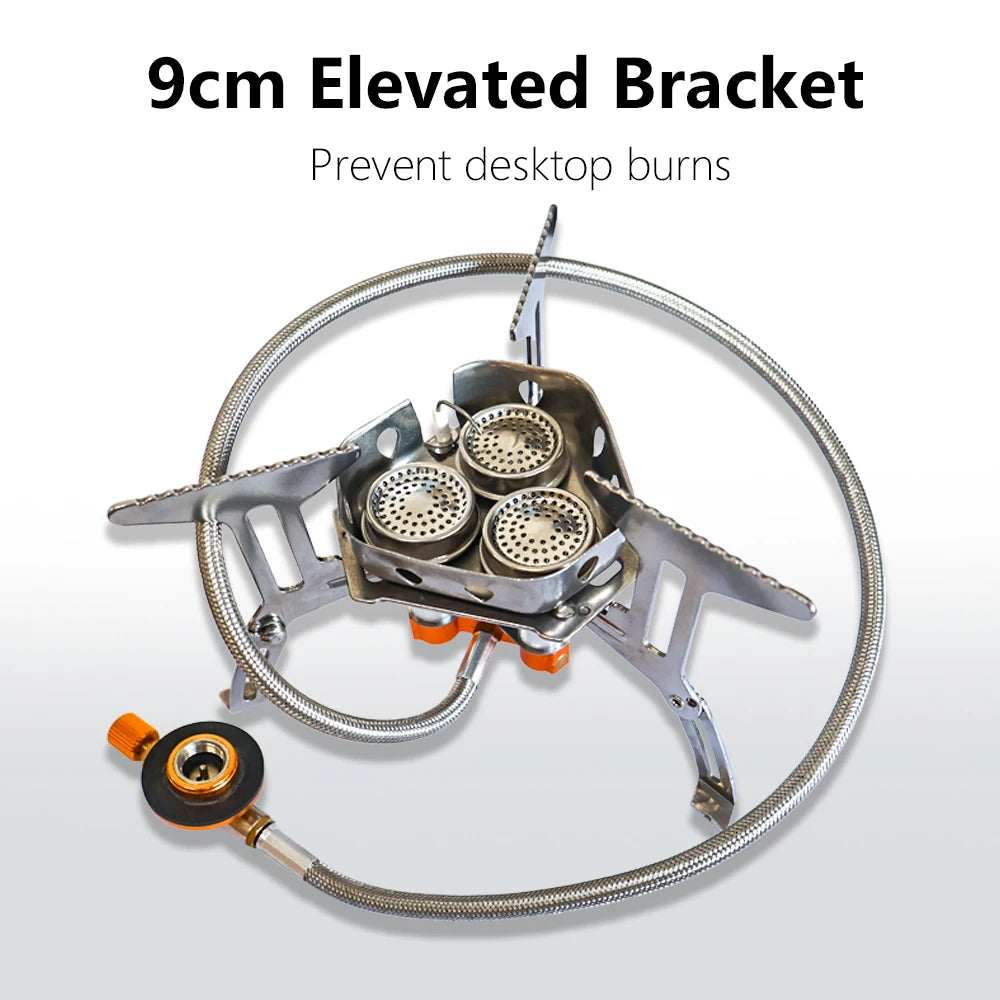 TARKA Camping Gas Stove 5800w 3 Head Gas Burner Tourist Strong Fire Furnace Climbing Hiking Equipment Picnic Kitchen Cookware Beauty World Shop