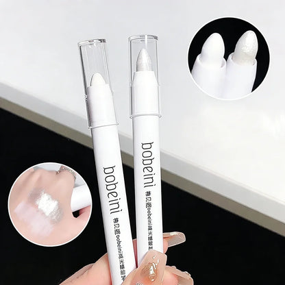 1pc Shimmering Highlight Stick, Glitter White Eyeshadow Pencil for Bright Eyes, Dazzling Effect Makeup Highlighter Beauty World Shop