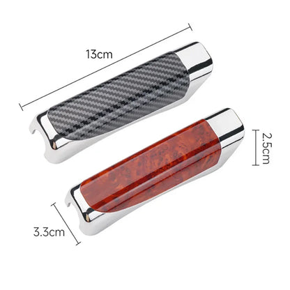 Universal Car Handbrake Grip Protect Cover Styling Wooden Carbon Fiber Decor High Quality ABS Smooth SUV Interior Accessory Beauty World Shop
