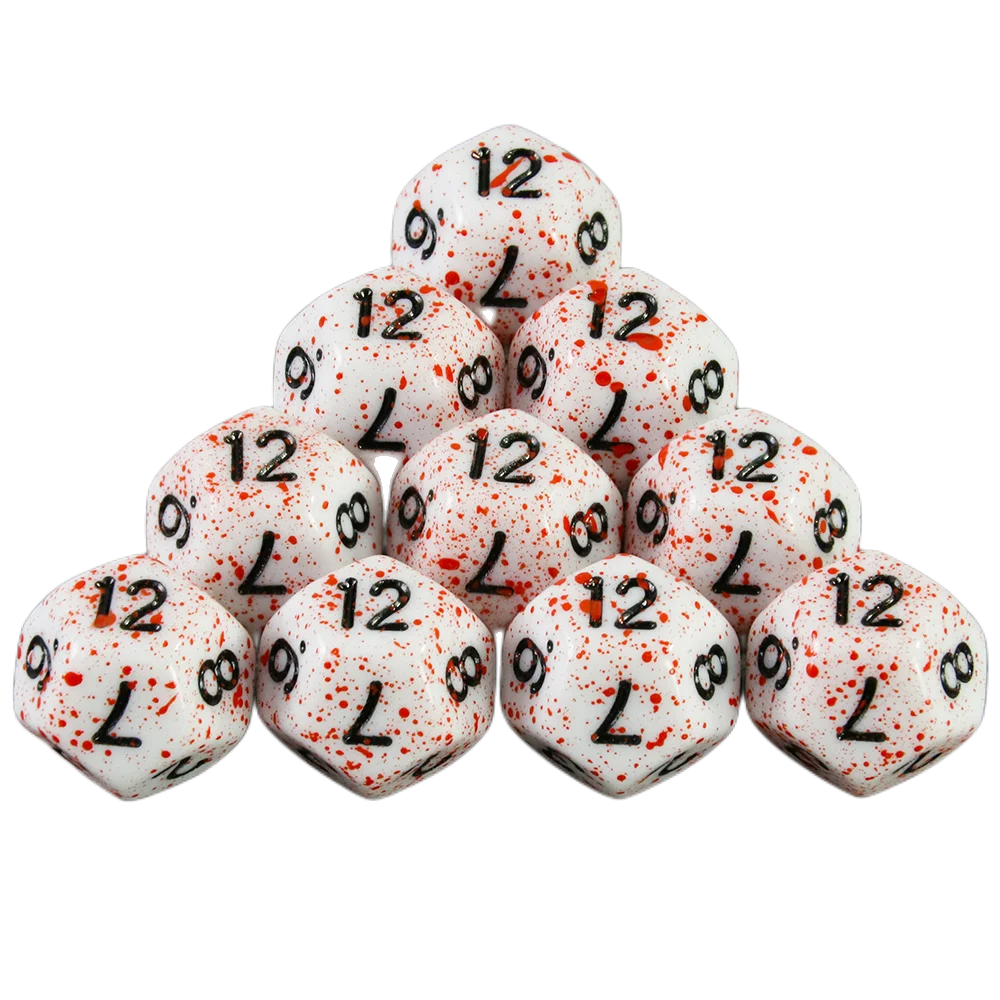 Dormia Dice DND Accessories Opaque White Acrylic Polyhedral Dice Set With Special Blood Effect For Table Board Role Playing Game Beauty World Shop