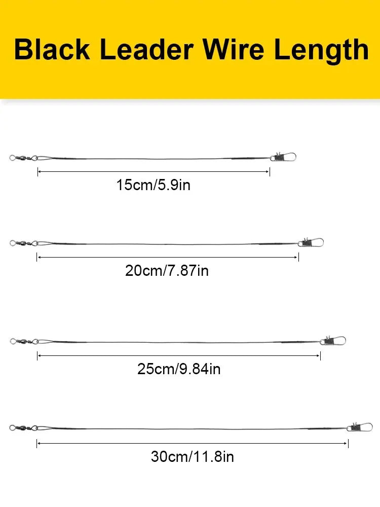 20PC Anti Bite Steel Fishing Line 15/20/25/30cm Steel Wire Leader With Swivel Fishing Accessory Fishing Wire Olta Leadcore Leash Beauty World Shop