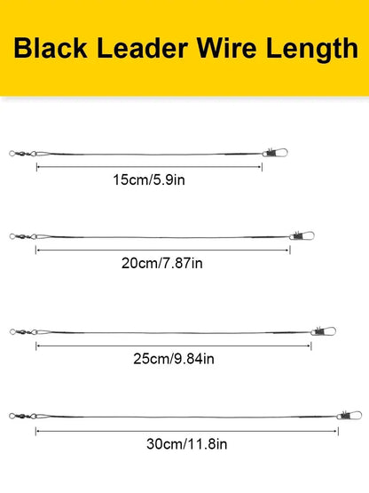 20PC Anti Bite Steel Fishing Line 15/20/25/30cm Steel Wire Leader With Swivel Fishing Accessory Fishing Wire Olta Leadcore Leash Beauty World Shop