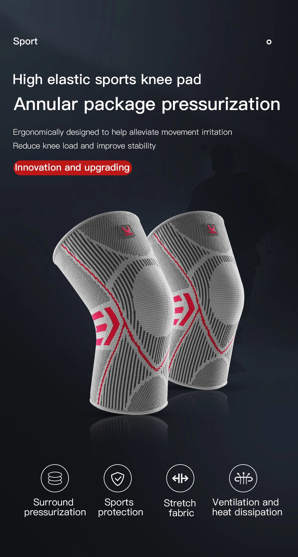 1 PCS Kyncilor Knee Brace Elastic Fitness Basketball Volleyball Running Cycling Daily Sports Nylon Sports Compression Knee Brace Beauty World Shop