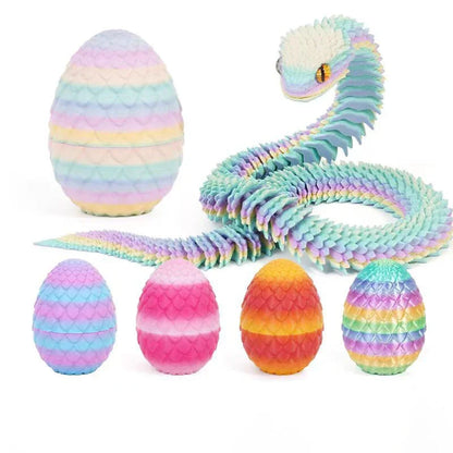 3D Printing Action Figure Snake Egg Toys Creative Stress Relief Anime Figures Moveable Rotation Desktop Ornaments Gift Beauty World Shop