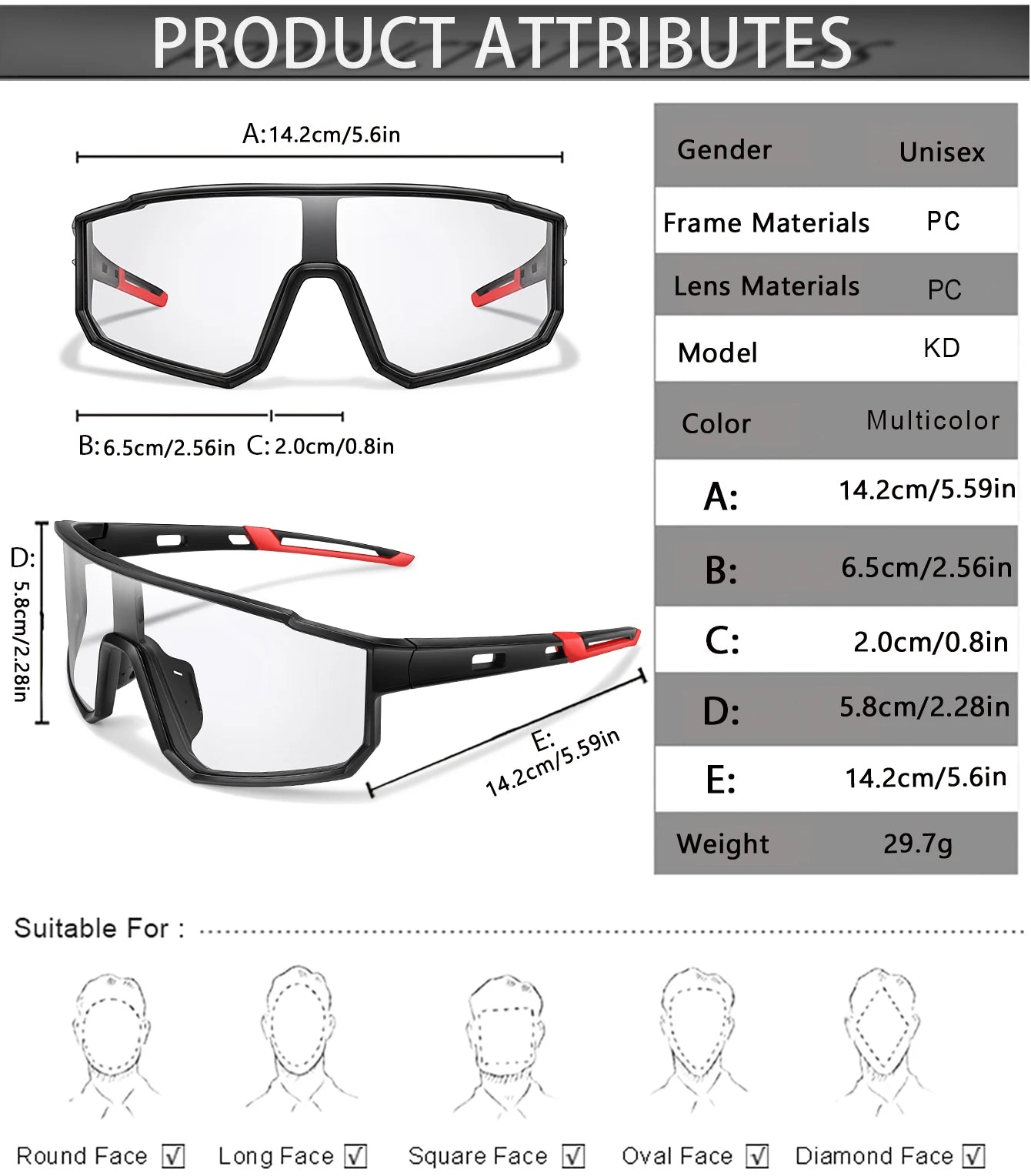 Fashion Brand Men Women Bicycle Photochromic Eyewear MTB Bike Fishing Running Cycling Sports Sunlasses Comfortable Goggles Beauty World Shop