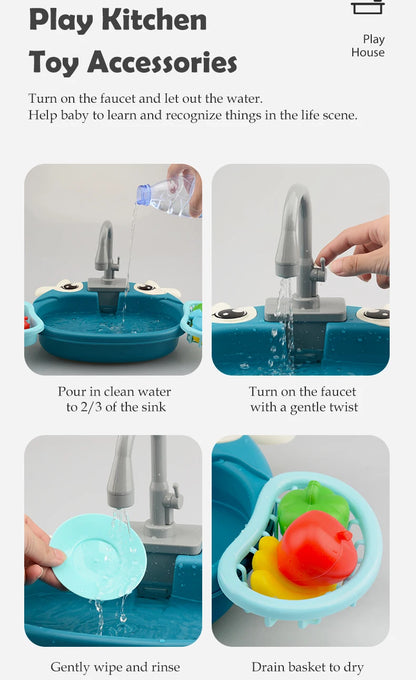 Dishwasher Toys, Kitchen Sink Electric Playing with Running Water  Automatic Water Cycle System Simulated kitchen accessories Beauty World Shop