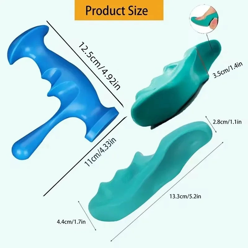 2PCS T-Shaped Massager+Thumb And Finger Pressure Rod Plastic Material Full-body Manual Thumb Massage,Foot Back Massage Health Beauty World Shop