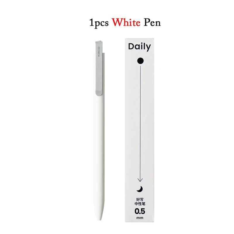 KACO Gel Pens Press Signature Pen Stationery Metal Pen Clip 0.5mm Black Ink Quicking Drying Large Capacity 800M Smooth Writing Beauty World Shop