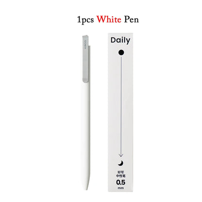 KACO Gel Pens Press Signature Pen Stationery Metal Pen Clip 0.5mm Black Ink Quicking Drying Large Capacity 800M Smooth Writing Beauty World Shop