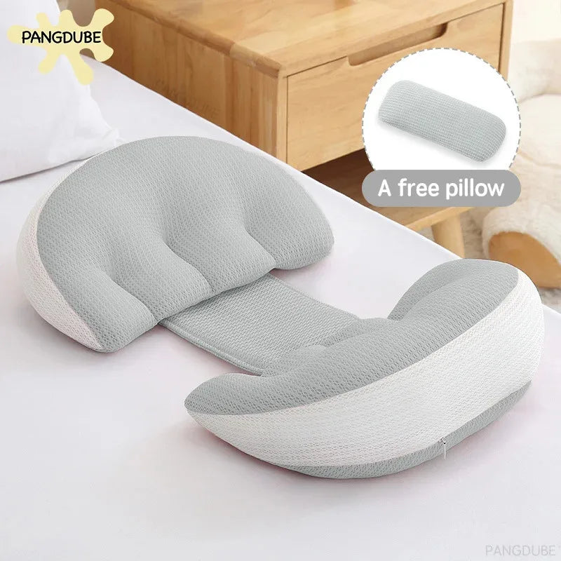 PANGDUBE Pregnancy Pillow with 1pc Free An Auxiliary Pillow Cotton Waist Support Pillow for Pregnant Women Sleeping Body Pillow Beauty World Shop
