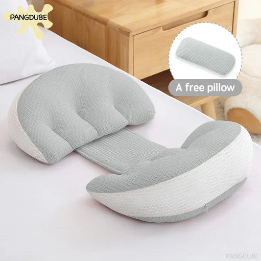 PANGDUBE Pregnancy Pillow with 1pc Free An Auxiliary Pillow Cotton Waist Support Pillow for Pregnant Women Sleeping Body Pillow Beauty World Shop