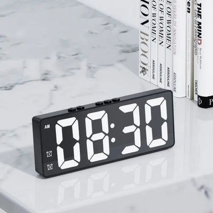 LED Electronic Mirror Alarm Clock Digital Clock Sound Control Temperature Clock Desktop Decoration Beauty World Shop