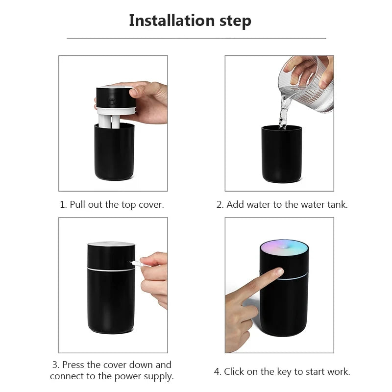 HOMEFISH Colorful Portable Mini Air Humidifier USB Rechargeable Wireless Home Car Aroma Diffuser Essential Oil Atomizer Beauty World Shop