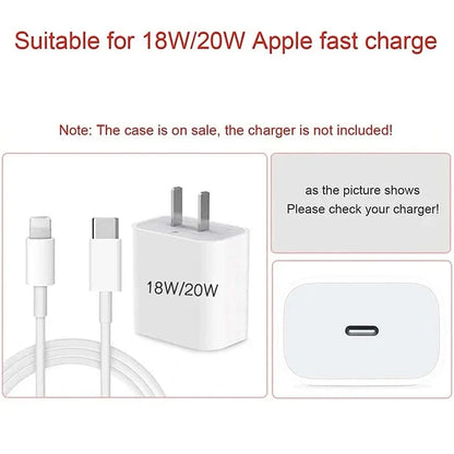 Clear Charger Case Cable Winder Clip Kit for iPhone 18/20W Chargers Cover Data Wire Organizer Charger Protector for iPhone 16 15