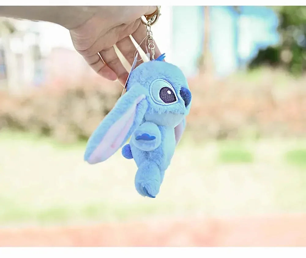 Cartoon Stitch Plush Keychain Soft Toy Cute Stuffed Animal Pendant Gift for Girls  Angel Doll Bag Charm Kids Birthday Present Beauty Fashion