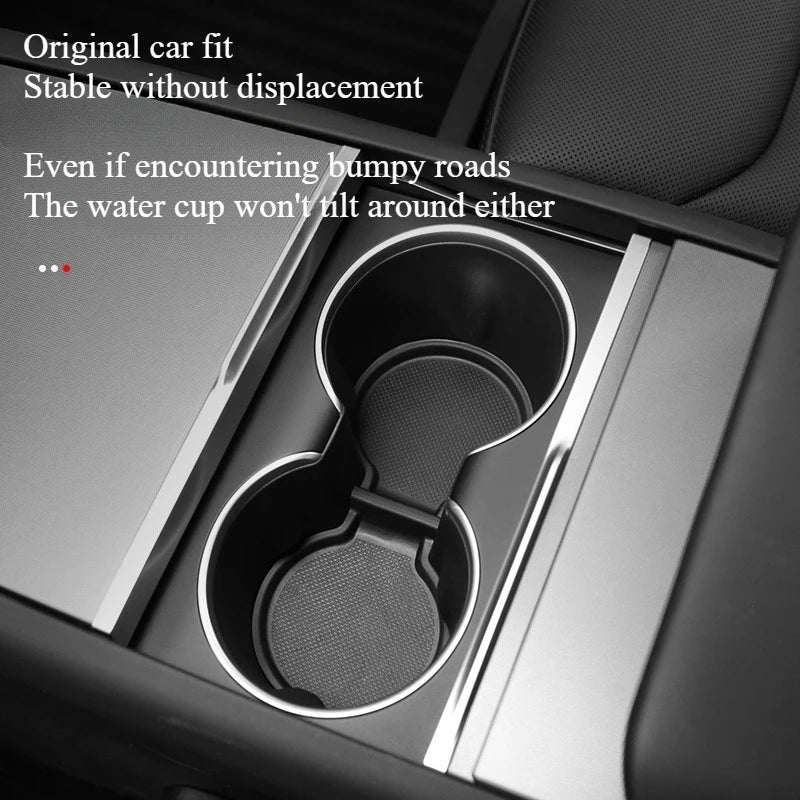For Tesla Model Y Juniper 2025 Car Door Storage Pad 5PCS TPE Central Control Water Cup Holder Mat Organizer Tray Car Accessories Beauty World Shop