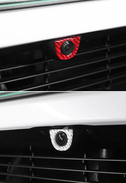 For Tesla Model Y Juniper 2025- Carbon Fiber Car Styling Head Front Camera Protector Stickers Trim Auto Decoration Accessories Beauty World Shop