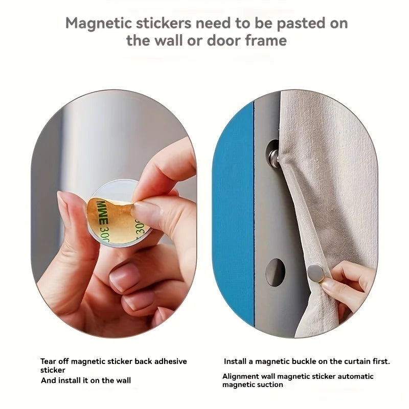 Modern metal magnetic hook, suitable for curtains - easy to install wall mounted magnetic buckle Beauty World Shop