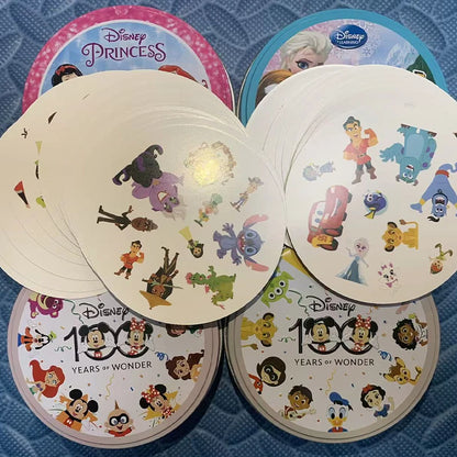 Disney Card Board Game 100th Anniversary Iron Box Card Frozen Princess 2 to 8 Player Family Holidays Camping Christmas Kids Gift Beauty World Shop