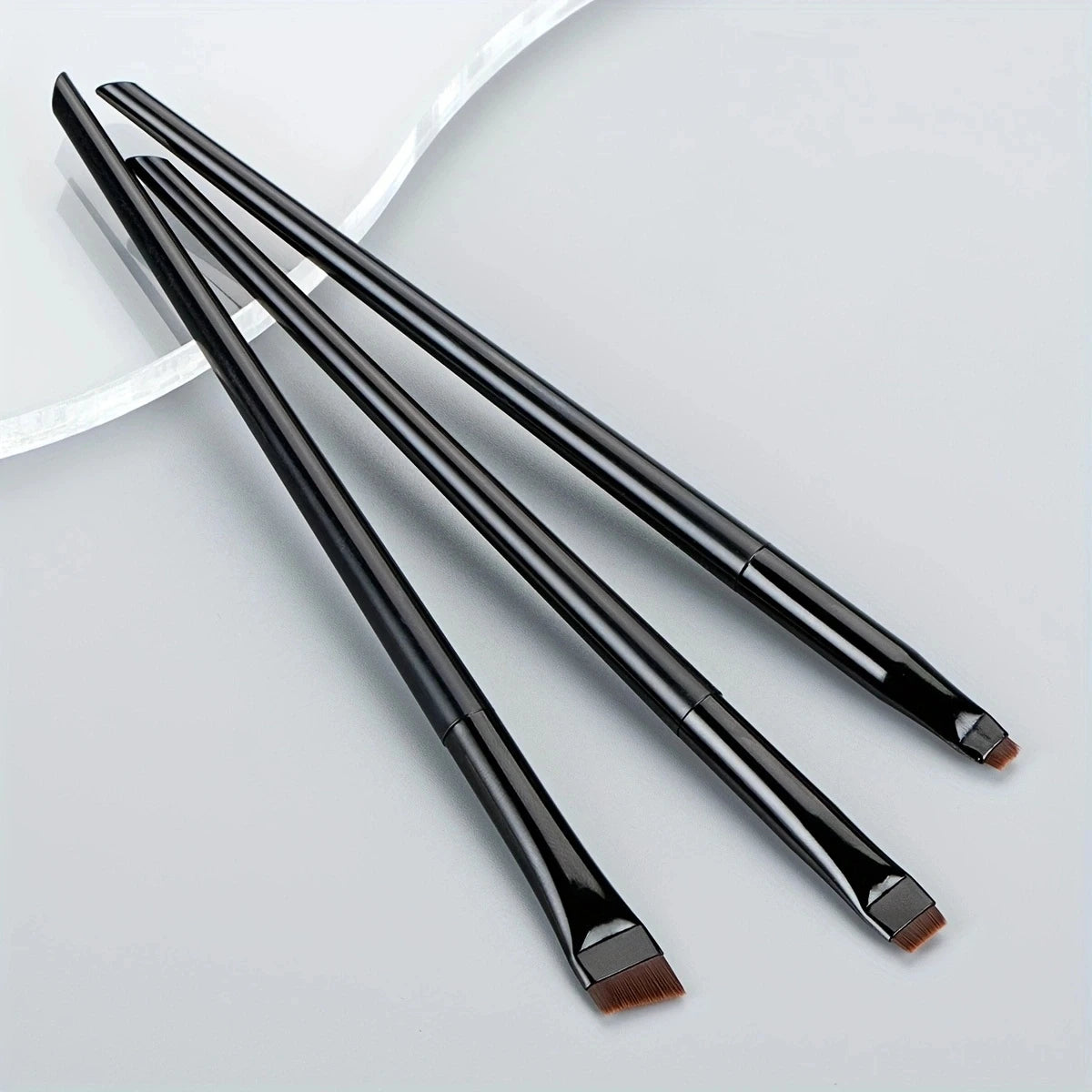Ultra-Thin Eyebrow Brush Set -3Pcs Angled Precision Eyeliner MakeupBrushes, Synthetic Bristles Slanted Eyeshadow Eye Brow Tintin Beauty World Shop