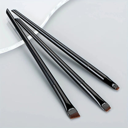 Ultra-Thin Eyebrow Brush Set -3Pcs Angled Precision Eyeliner MakeupBrushes, Synthetic Bristles Slanted Eyeshadow Eye Brow Tintin Beauty World Shop