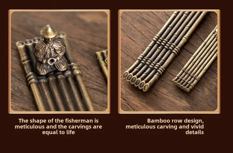 Creative Incense Holder Aromatherapy Ornament Incense Holder Boat Old Men Fishing Japanese Style Incense Stick Burner Home Decor Beauty World Shop
