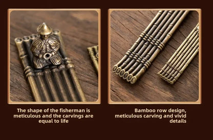 Creative Incense Holder Aromatherapy Ornament Incense Holder Boat Old Men Fishing Japanese Style Incense Stick Burner Home Decor Beauty World Shop