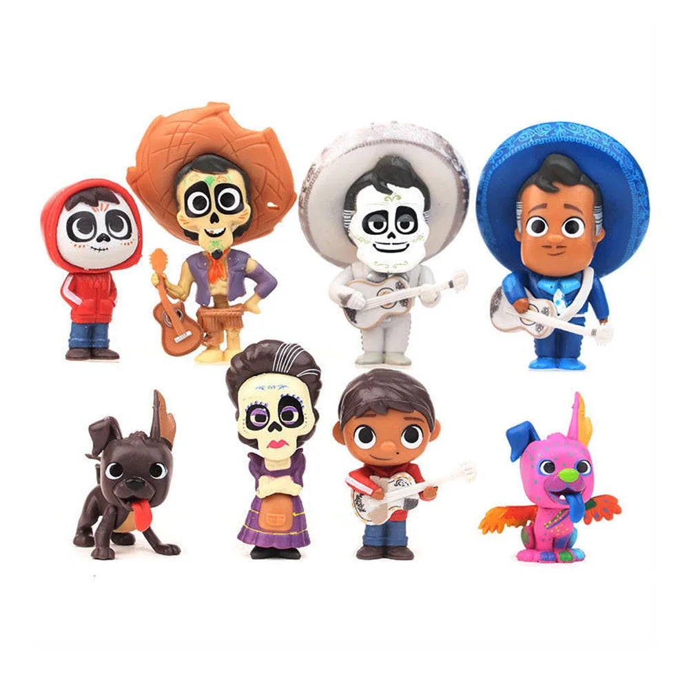 8pcs/set Movie Pixars COCO Cute Character Figure Model Toys Beauty World Shop