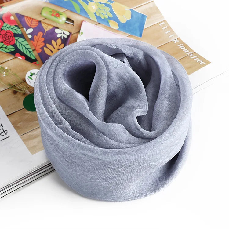 New 70X70cm Simulation Silk Scarves Women's Versatile Small Square Solid Chiffon Scarf Gauze Scarf Party Gift Beauty World Shop