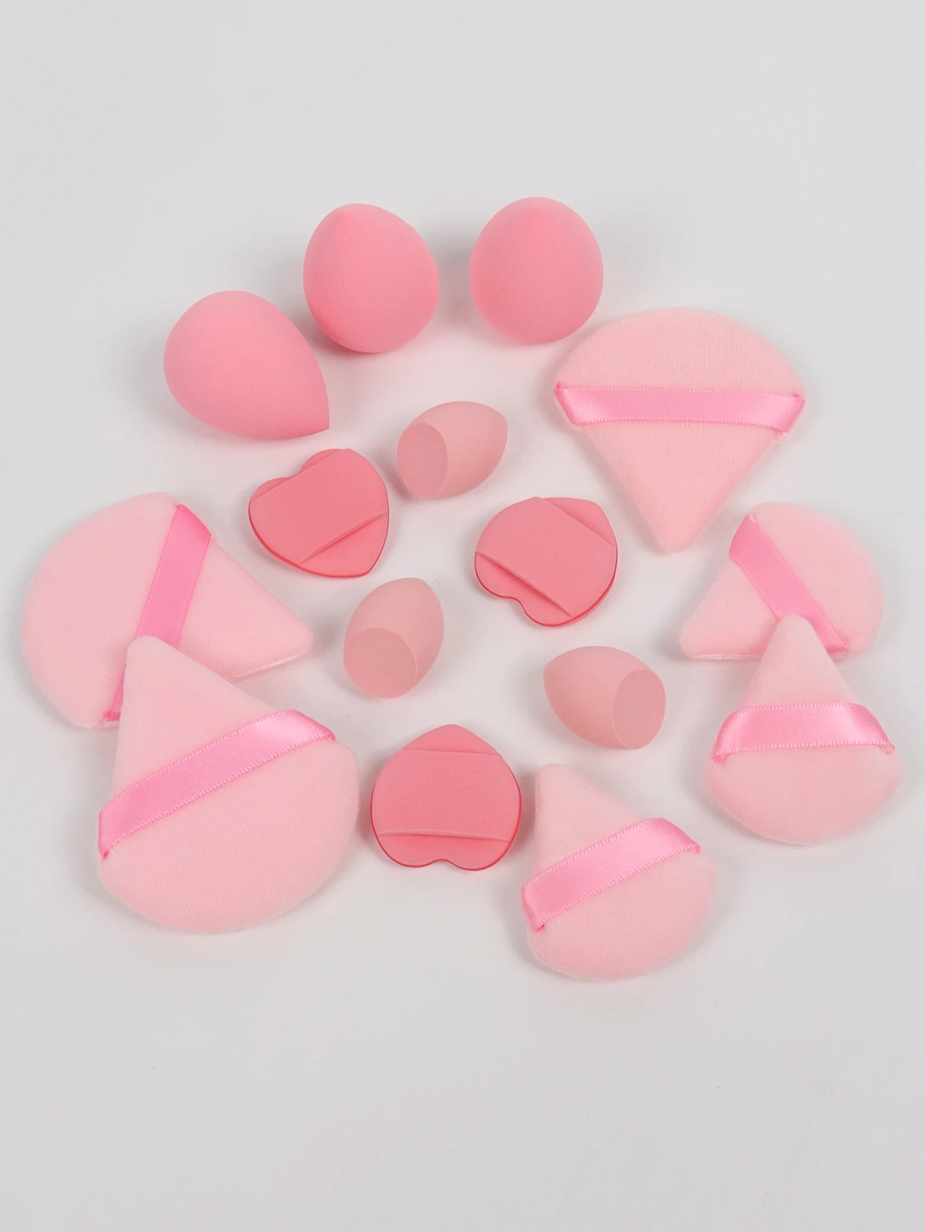 Multi Effect 15 Piece Set 3 Loose Powder Puffs&3 Mini Loose Powder Puffs&3 Medium-Sized Eggs&3 Mini Eggs&3 Air Cushions. Founda Beauty World Shop