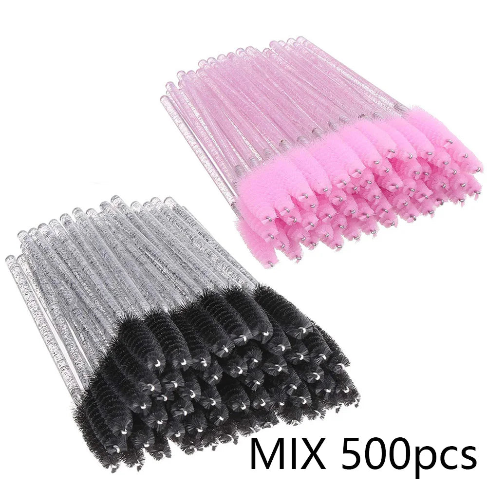 500/1000PCS Eyelashes Brushes Set Wholesaler Lash Mascara Brush For Lashes Extension Eyebrow Wands Applicator Makeup Tools Beauty World Shop