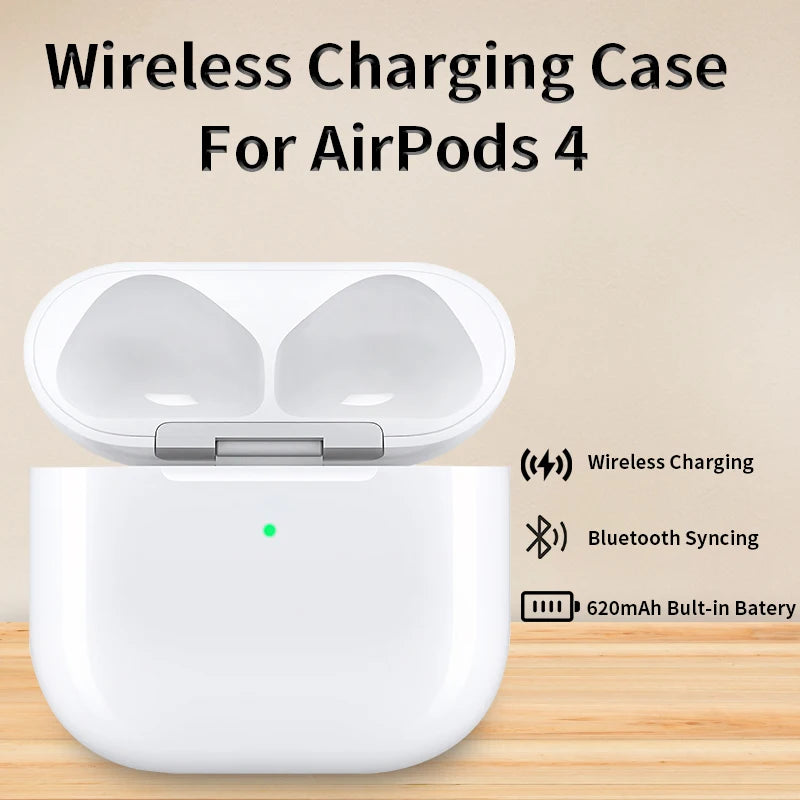 Replacement Charging Case for AirPods 4 - Compatible with Original Earbuds, Functions Like Genuine Case, For Authentic AirPods 4