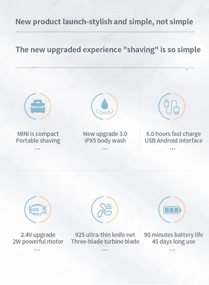 Mini Electric Razor Shavers For Men Waterproofshavers Irritation-Free Shave Comfortably Close Shave Shavers Razors Shaving