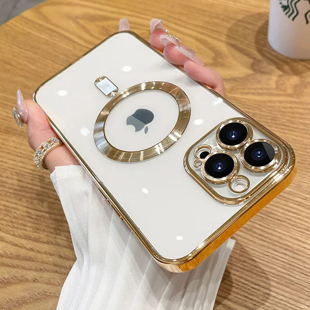 Plating Soft TPU Full Lens Protect Case for iPhone 13 14 12 11 15 Pro Max Plus Magsafe Magnetic Phone Case Wireless Charge Cover Beauty World Shop