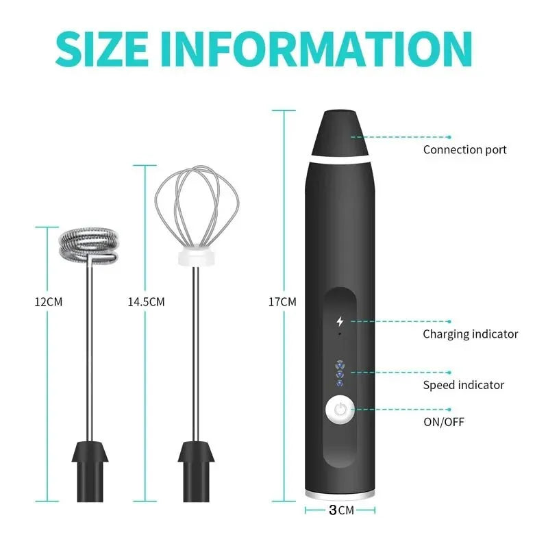Portable Electric Milk Frothers Handheld Blender USB Mini Coffee Maker Whisk Mixer Cappuccino Cream Egg Beater Food Blender Beauty World Shop