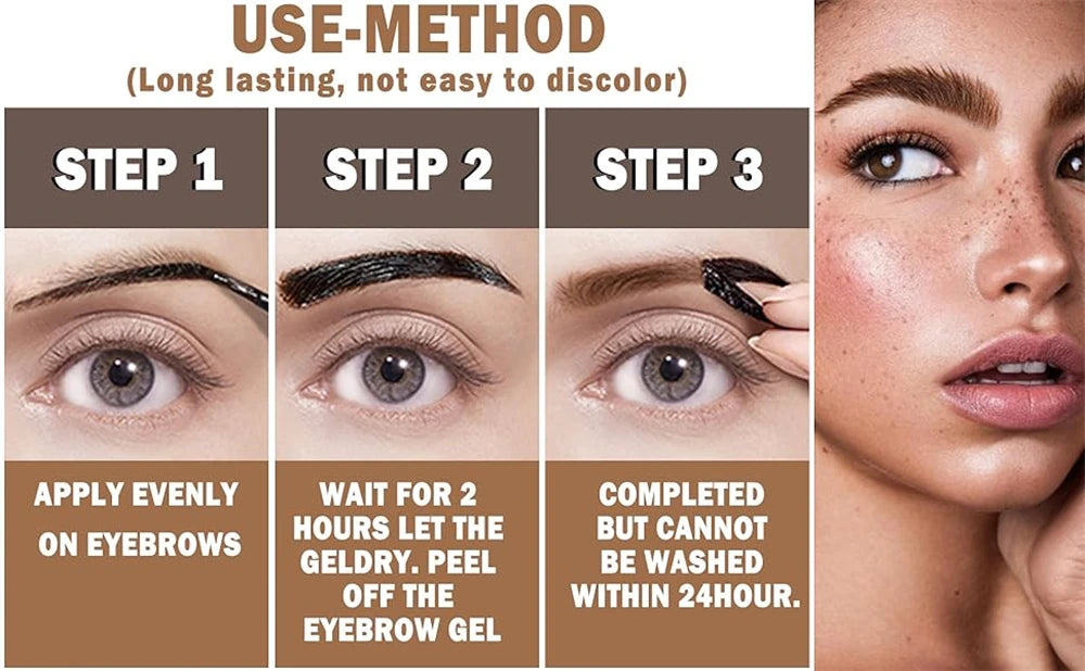 Lasting 3 Days Tattoo Easy Peel Off Eyebrow Gel Cream Types Long-Lasting Smudge-Proof Sweat Resistant  Waterproof Cosmetics Beauty World Shop