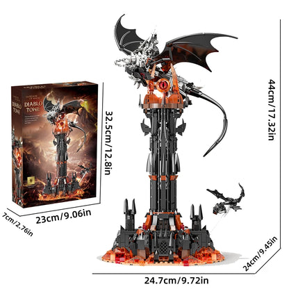 Moc-Lord Movie Rings Model The Fell Beast Magic Tower Building Blocks Fortress Castle Creative Assemble  Bricks Toys Gift For Ki Beauty World Shop